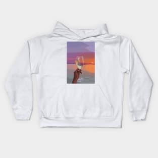 Beach wine sky illustration Kids Hoodie